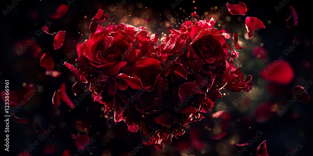 Abstract Rose Petals Swirling in a Heart Shaped Design Romantic Passion Love Valentines Day Abstract Rose Petals Swirling in a Heart Shaped Design Romantic Passion Love Valentines Day