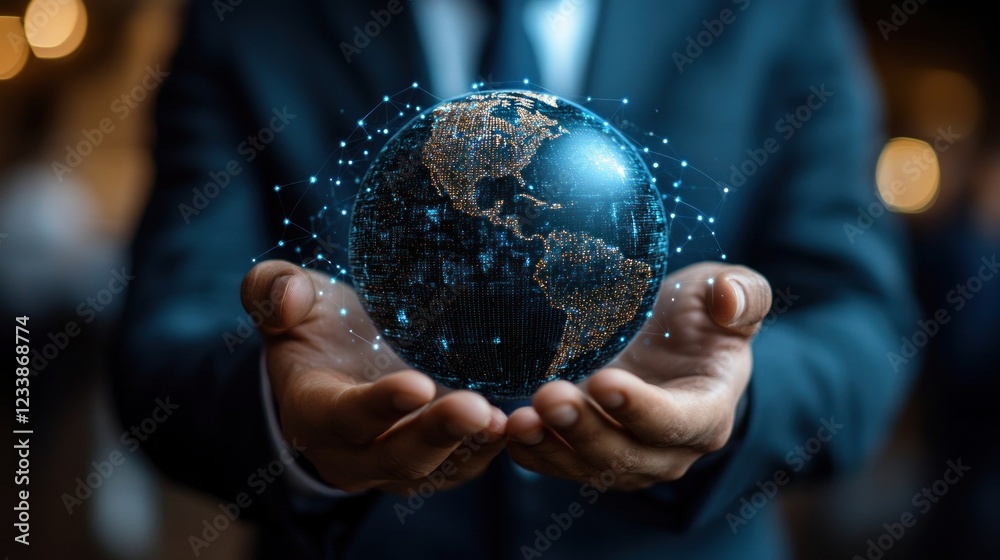 Fototapeta premium Global Connectivity: A Vision of Interconnectedness