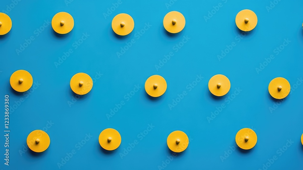 Playful Yellow Polka Dots Pattern on Vibrant Blue Background in Minimalist Design Aesthetic for Modern Decor and Fashion Concepts Playful Yellow Polka Dots Pattern on Vibrant Blue Background in Minimalist Design Aesthetic for Modern Decor and Fashion Concepts