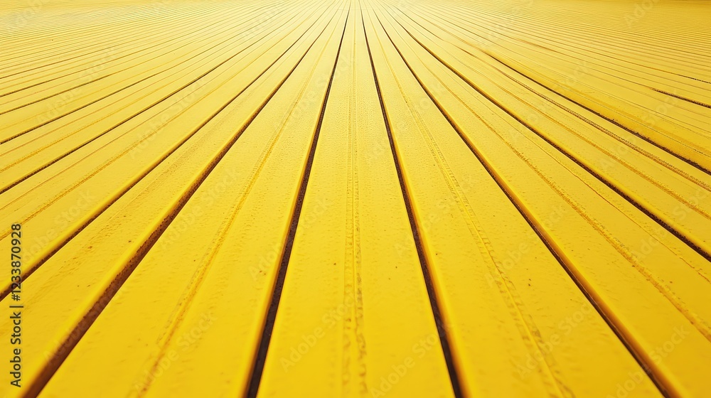 Obraz premium Vibrant Yellow Running Track Surface with Endless Perspective and Horizontal Lines Ideal for Sports Backgrounds and Athletic Themes