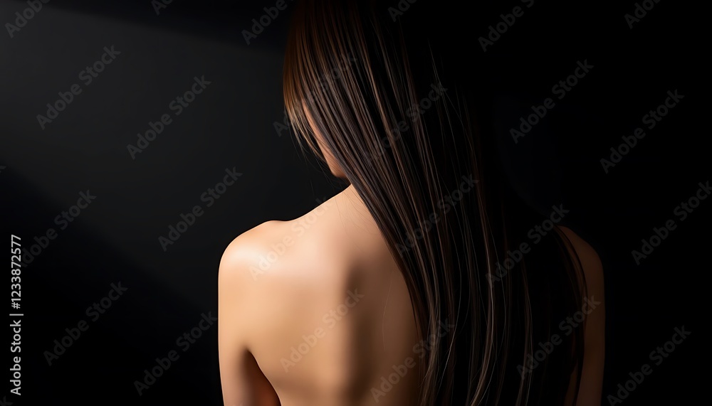 Silky Brown Hair: A Dramatic Backlit Portrait Silky Brown Hair: A Dramatic Backlit Portrait
