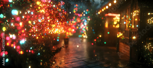 Wallpaper Mural A New Year's Eve party in a futuristic world where the decorations are made of holograms, shifting in form and color as they float through the air, creating a vibrant, ever-changing scene Torontodigital.ca