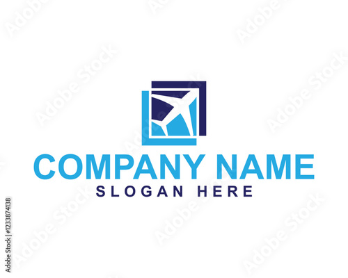 Free Download Modern Travel Agency Logo with Airplane and Sunset Icon for a Professional Brand - GFXLoad