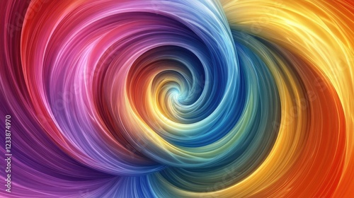 Colorful Swirling Cosmic Vortex Tunnel with Energetic Waves and Dynamic Copyspace for Creative Applications