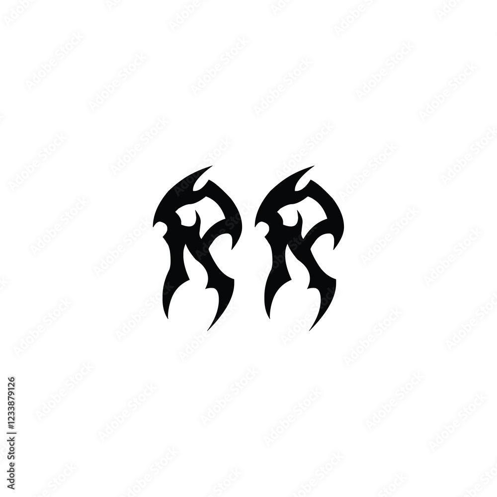 RR monogram logo design letter text name symbol monochrome logotype alphabet character simple logo RR monogram logo design letter text name symbol monochrome logotype alphabet character simple logo