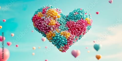 Colorful Balloon Hearts Romantic Floating Decorations for Valentines Day