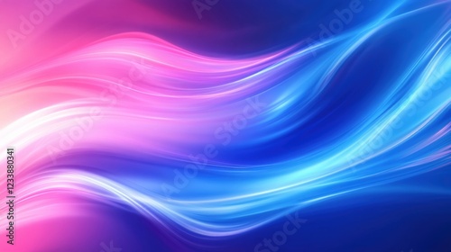 Abstract flowing light waves in pink purple and blue gradient background with smooth motion