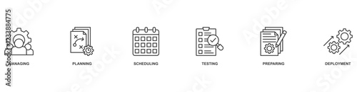 Release Management icon vector illustration concept with icon of managing, planning, scheduling, testing, preparing, deployment