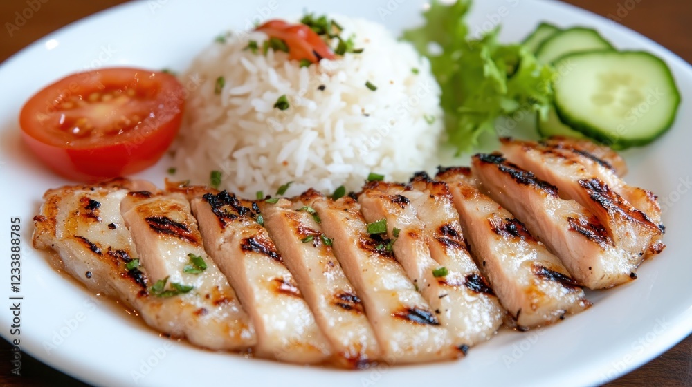 Grilled Pork with Rice, a Delicious Asian Dish Grilled Pork with Rice, a Delicious Asian Dish