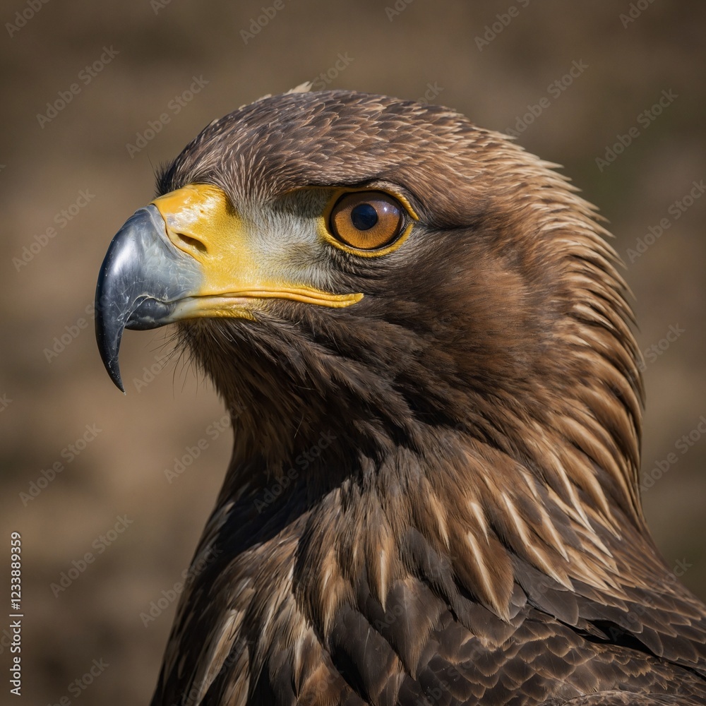 Obraz premium A close-up of a golden eagle’s piercing eyes.