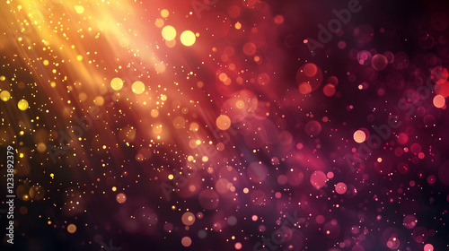 A vibrant abstract background with shimmering lights and bokeh effects.