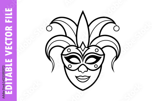 Beautiful Female Mask vector icon art illustration, mask icon vector art, modern and stylish mask