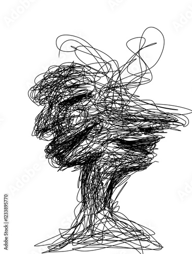 Illustration depression, abstract painting