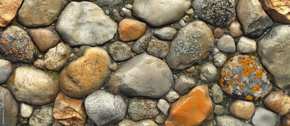 Natural Stone Wall Texture with Various Rock Shapes and Sizes Natural Stone Wall Texture with Various Rock Shapes and Sizes