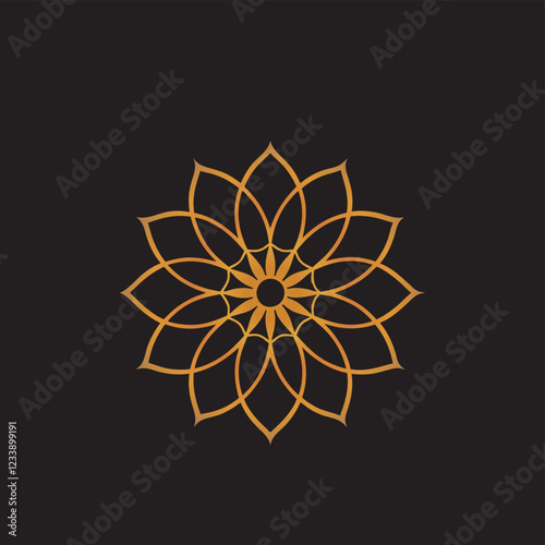 beautiful mandala design with black background