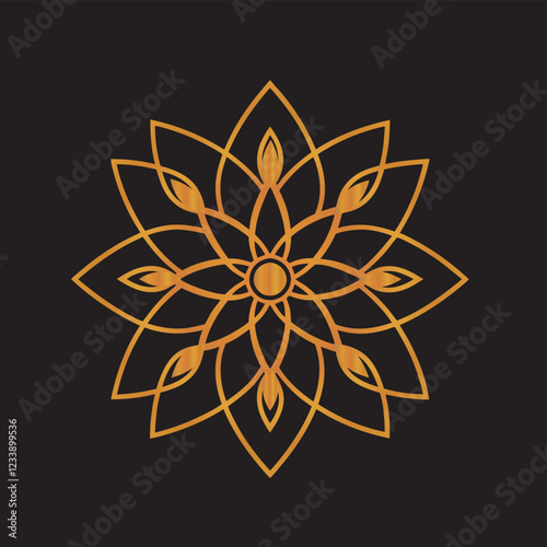 beautiful mandala design with black background