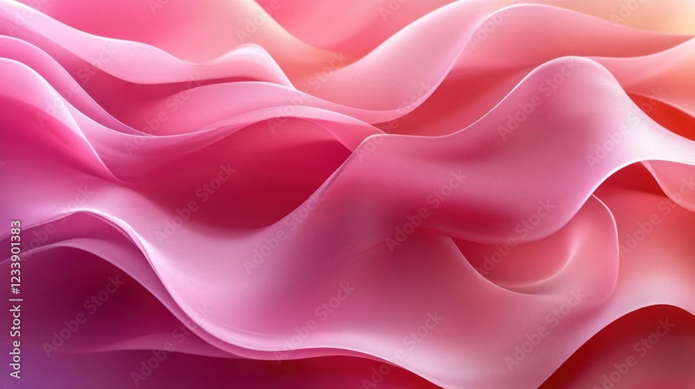 Obraz premium Pink abstract waves flowing, gradient background, design element