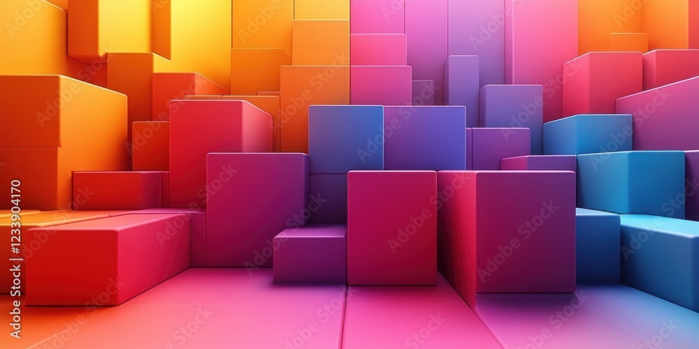 Abstract Colorful 3D Cubes: A Vibrant Composition of Geometric Shapes Abstract Colorful 3D Cubes: A Vibrant Composition of Geometric Shapes