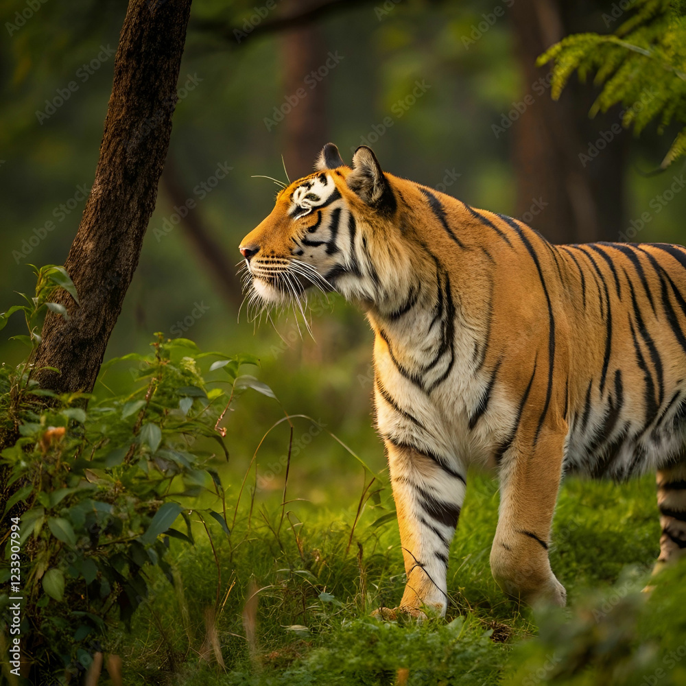 Obraz premium Amazing Bengal tiger in its natural habitat.