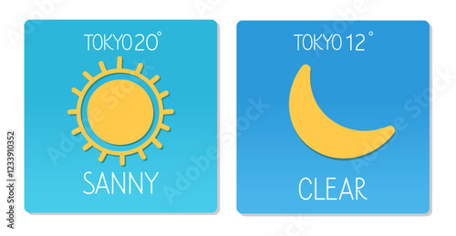 Weather forecast for Tokyo showing sunny and clear conditions on a pleasant day