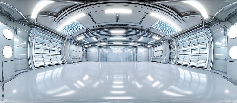 Obraz premium 360 degree panorama of empty futuristic laboratory.