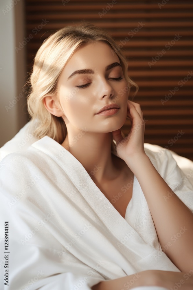 Neck massage in aroma spa wellness portrait blonde adult. Neck massage in aroma spa wellness portrait blonde adult.