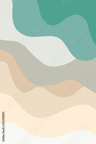 Vintage toned background illustrated sea water and beach sand in wavy shape
