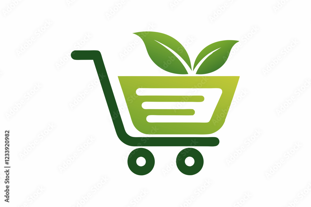 Shopping cart eco logo design shopping cart Shopping cart eco logo design shopping cart