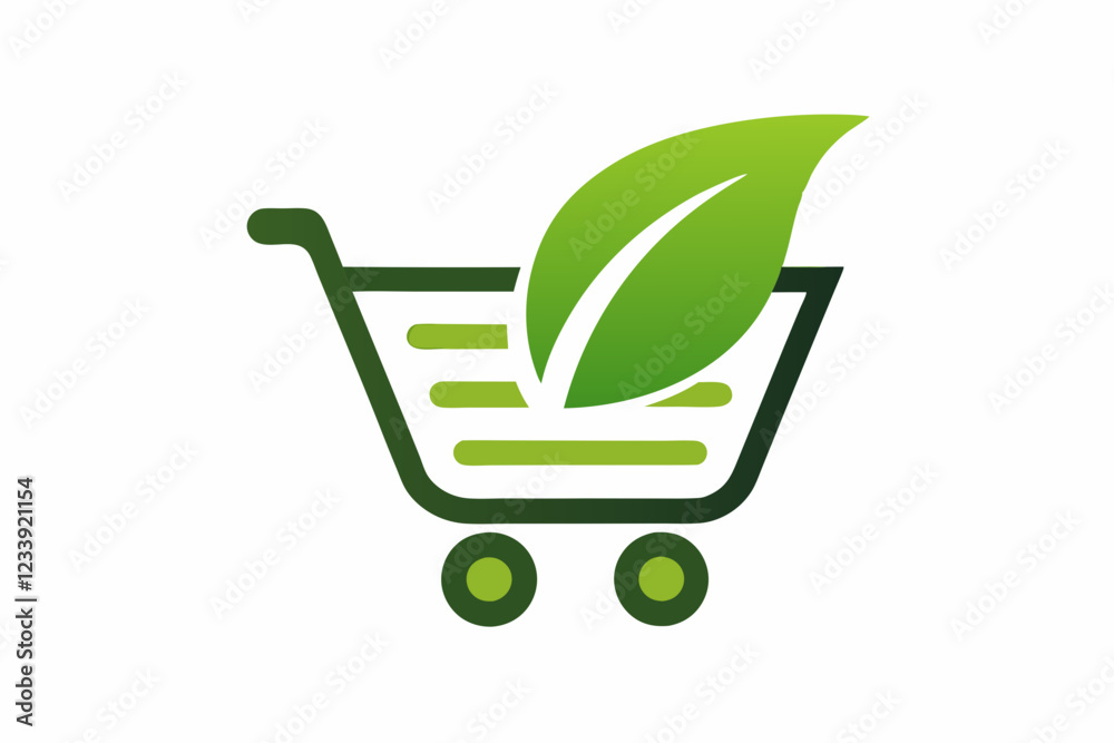 Shopping cart eco logo design shopping cart Shopping cart eco logo design shopping cart