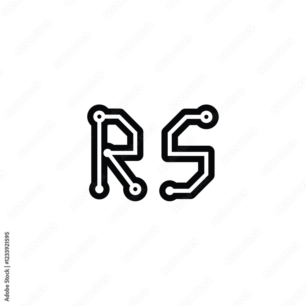RS monogram logo design letter text name symbol monochrome logotype alphabet character simple logo