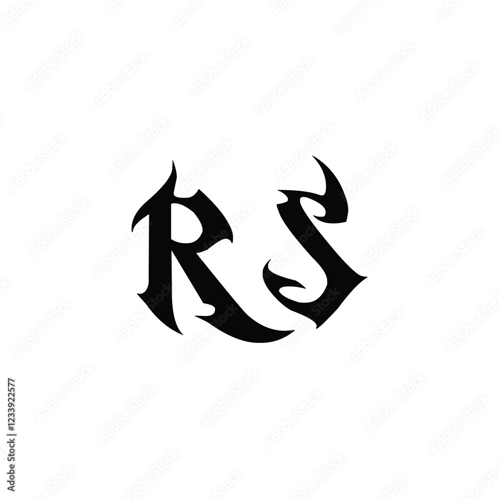 RS monogram logo design letter text name symbol monochrome logotype alphabet character simple logo RS monogram logo design letter text name symbol monochrome logotype alphabet character simple logo
