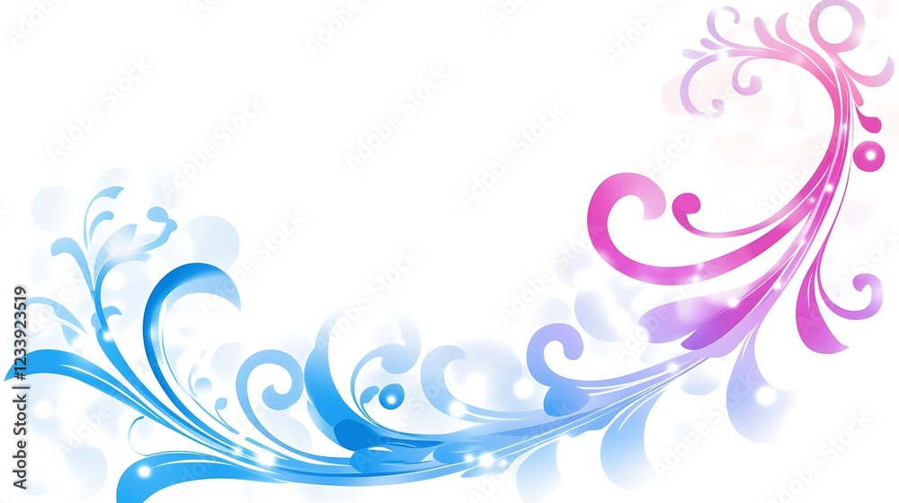 Abstract Blue And Pink Floral Design Background Abstract Blue And Pink Floral Design Background