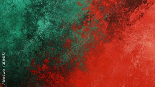 A vibrant red and green grainy background featuring a noisy, abstract texture.