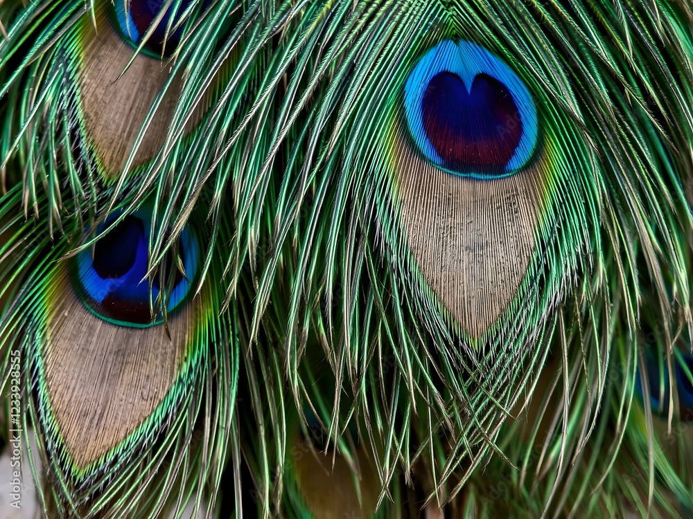 Naklejka premium Close up of peacock feathers