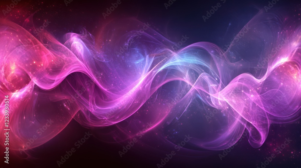 Obraz premium Abstract cosmic energy flow, vibrant nebula background, digital art, website banner
