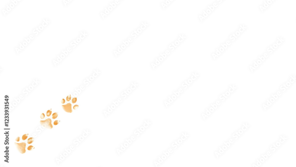Obraz premium Paw vector foot trail print of cat. Dog, puppy silhouette animal diagonal tracks for t-shirts, backgrounds, patterns, websites, showcases design, greeting cards, child prints and etc.