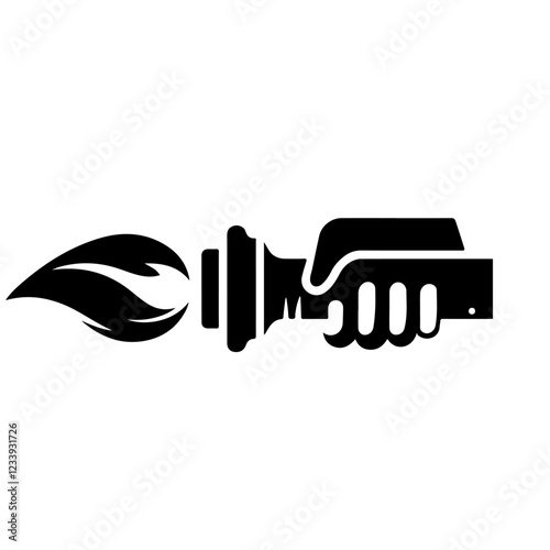 White And black abastrac vector Silhouettes of Torch light graphic 