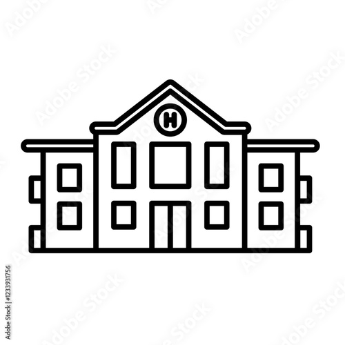 Hotel building icon