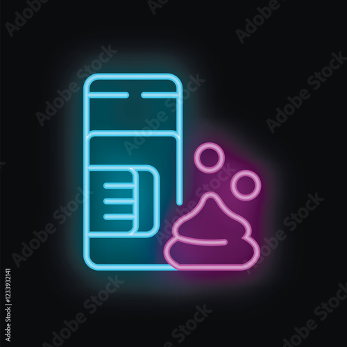 Neon icon representing a deodorant removing sweat smell, perfect for websites and apps