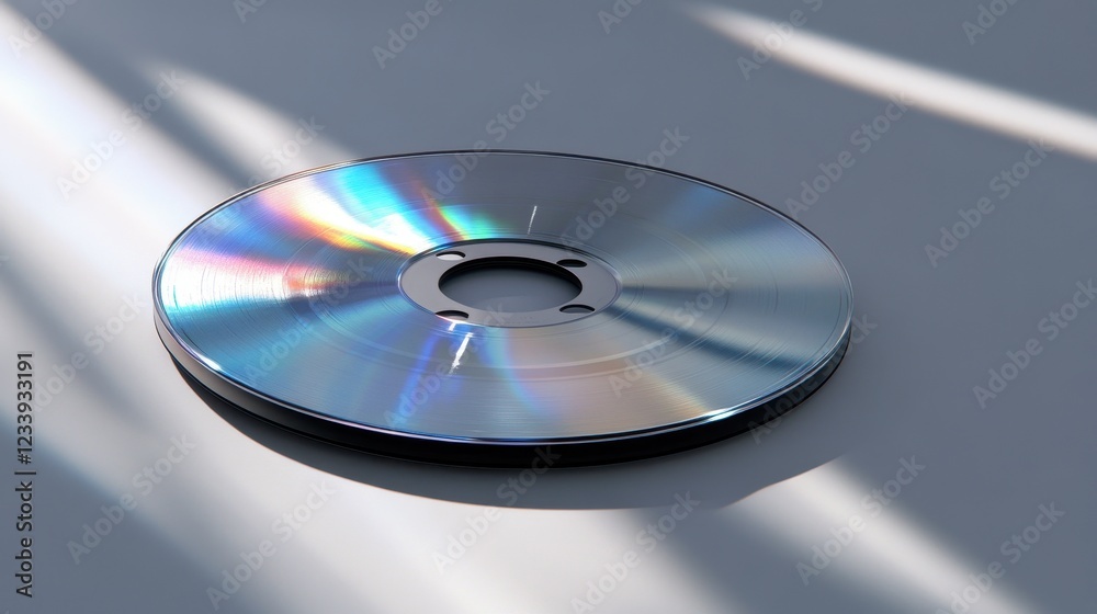 Reflective CD on Soft Surface with Subtle Light Play Reflective CD on Soft Surface with Subtle Light Play