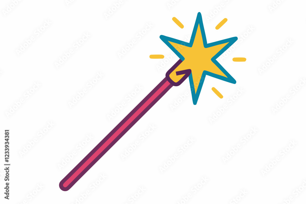Magic wand line icon clipart vector art and illustration Magic wand line icon clipart vector art and illustration
