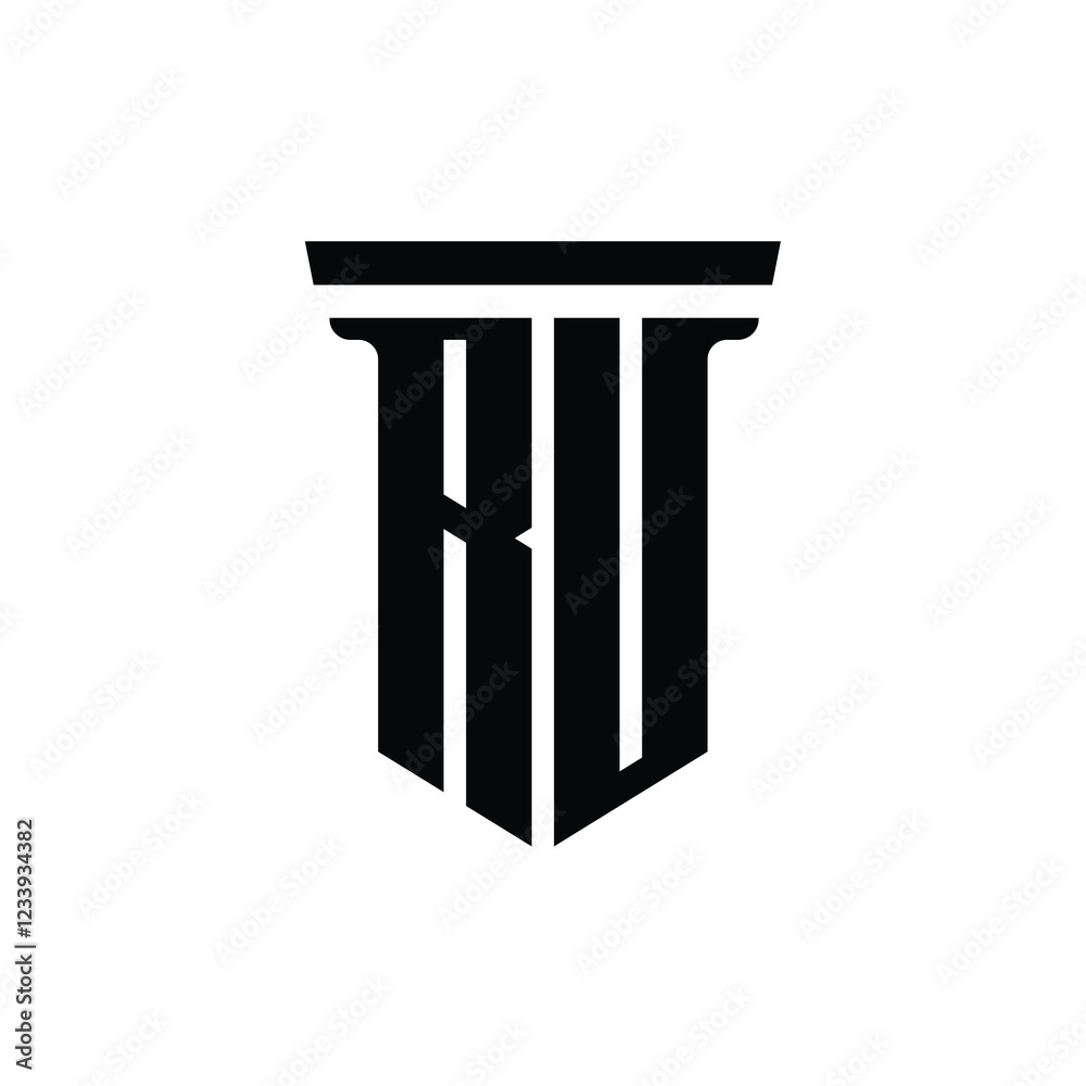 RU monogram logo design letter text name symbol monochrome logotype alphabet character simple logo