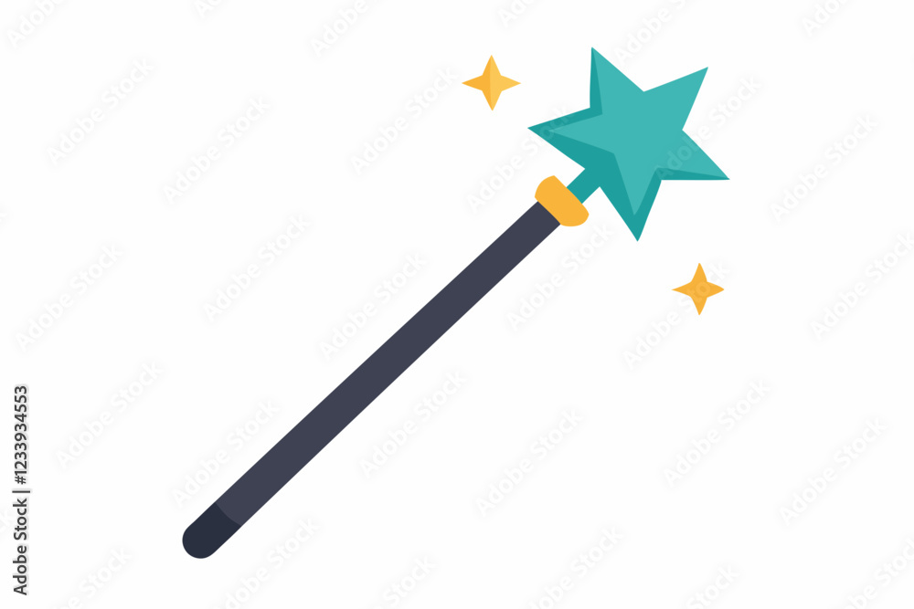 Magic wand line icon clipart vector art and illustration Magic wand line icon clipart vector art and illustration
