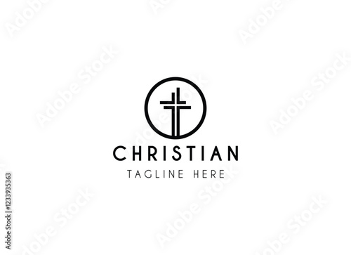 Church religious christian logo design. Church Logo Design Vector Illustration