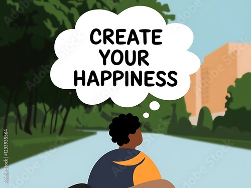 Person contemplates creating their own happiness