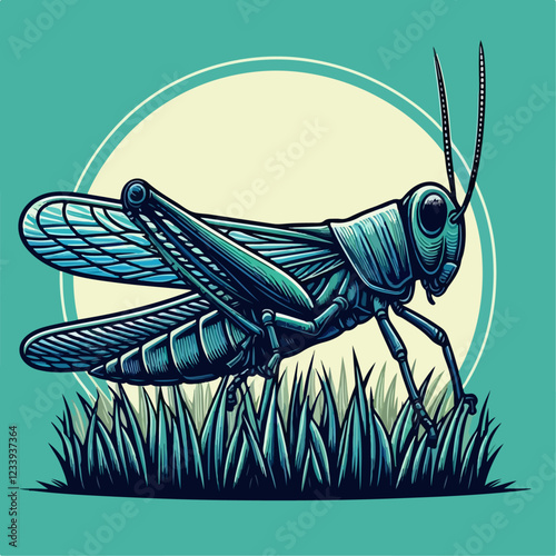 grasshopper on a green background