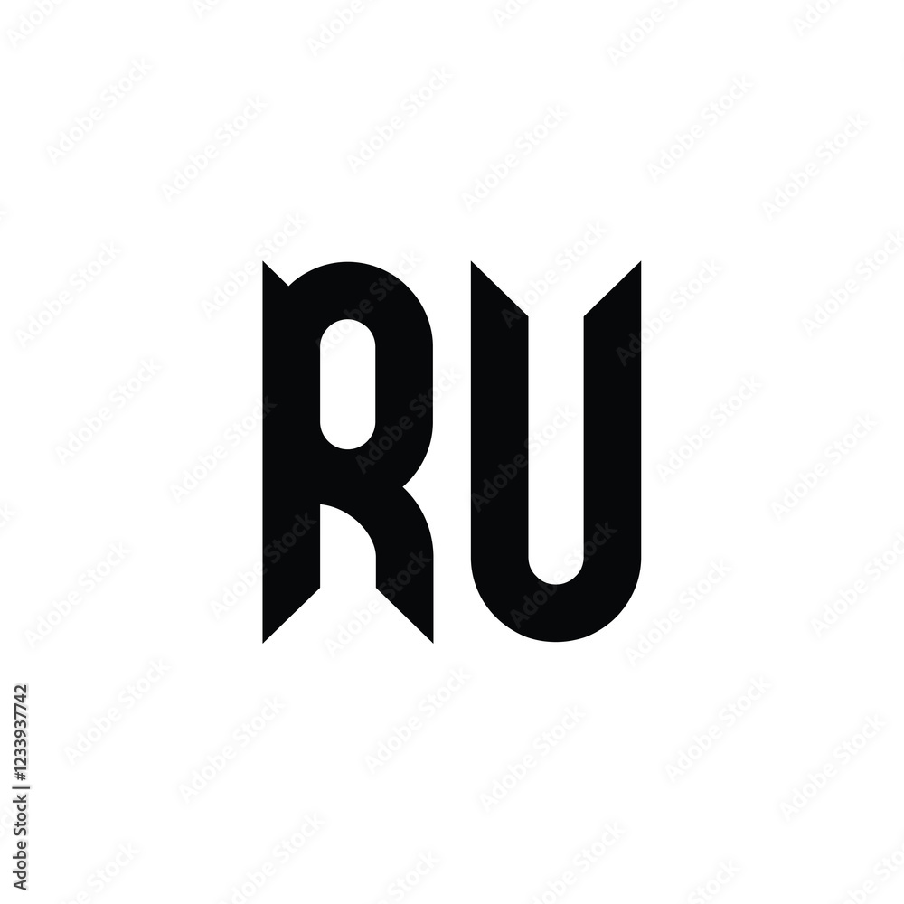 RU monogram logo design letter text name symbol monochrome logotype alphabet character simple logo RU monogram logo design letter text name symbol monochrome logotype alphabet character simple logo
