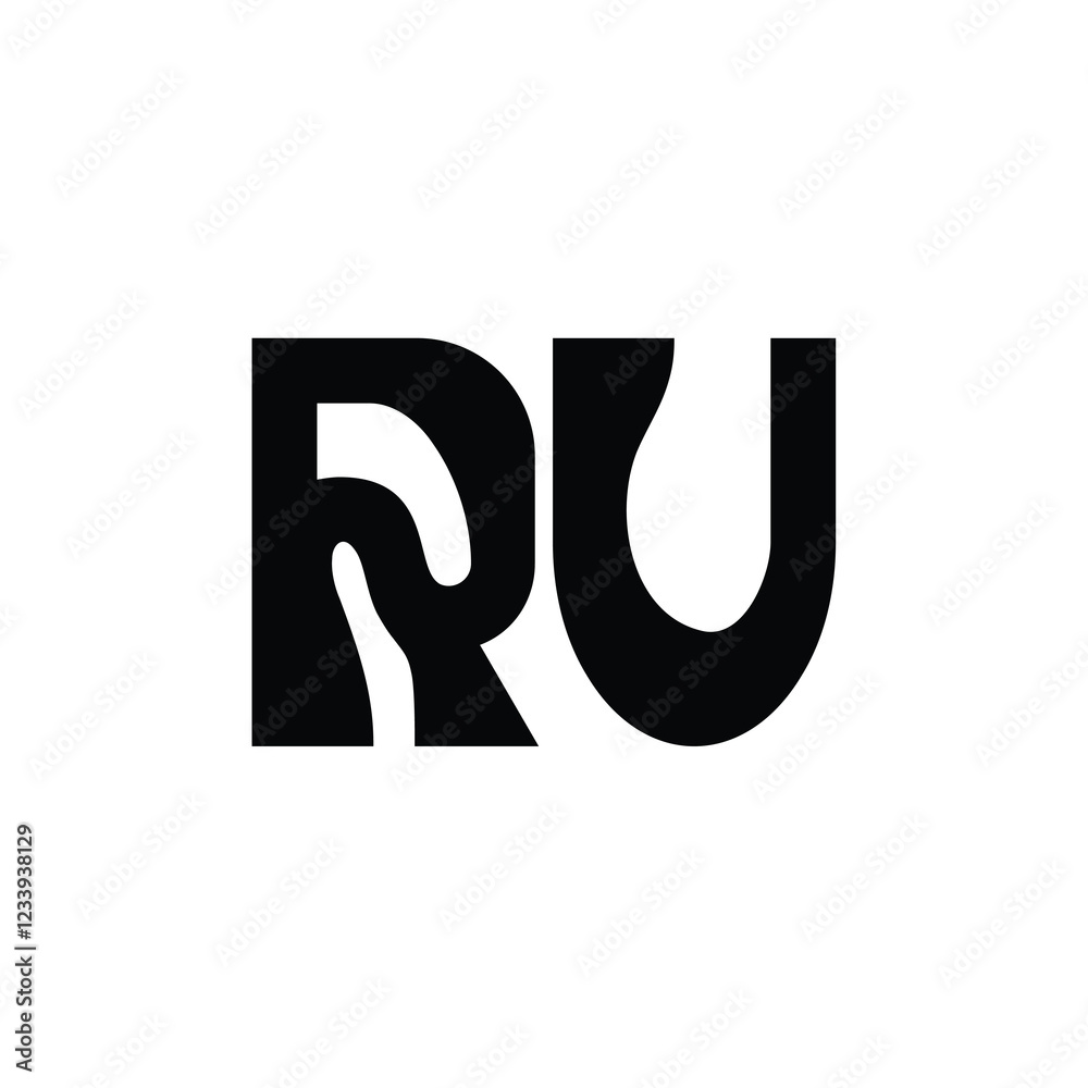 RU monogram logo design letter text name symbol monochrome logotype alphabet character simple logo RU monogram logo design letter text name symbol monochrome logotype alphabet character simple logo