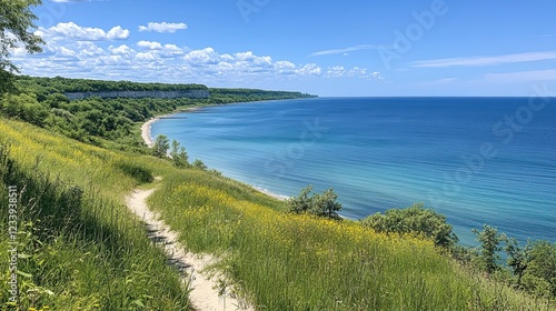Wallpaper Mural A calm, serene view of blue Lake Michigan. -- Torontodigital.ca