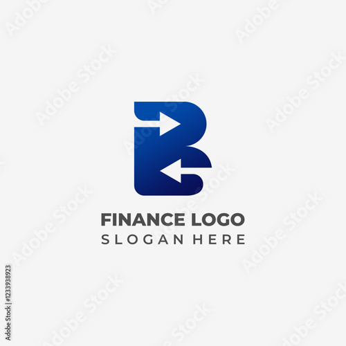 Free Download Digital Finance Logo with Focus on Arrow and Letter B - GFXLoad
